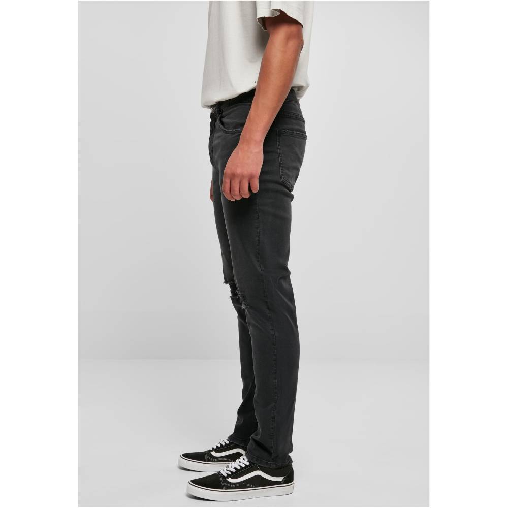 Urban Classics - Distressed Strech Denim Pantalon coupe standard - Noir